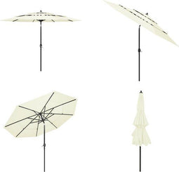 vidaXL - Parasol - 3-laags - Aluminium paal - 300 cm - Zand