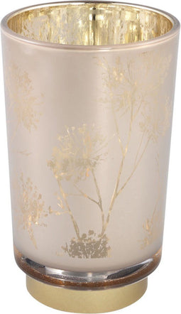 PTMD Loena Windlicht - 12 x 12 x 20 cm - Glas - Goud