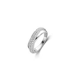 TI SENTO Dames Ring - 925 zilver - Zirconia wit - Maat 17.25 mm / maat 54 - 12281ZI