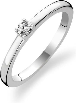TI SENTO Milano Ring 1871ZI - Aanschuifring - Gerhodineerd sterling zilver met pavé zirkonia - Maat 17,75 mm