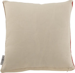 J-Line kussen Vierkant Anna - jute - rood/geel