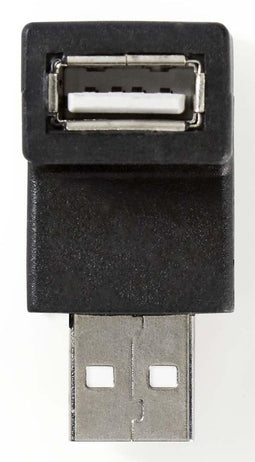 Nedis CCGB60930BK - USB A naar USB A adapter - Voorkomt kabelbreuken - Zwart