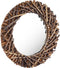 vidaXL - Wandspiegel - rond - 60 - cm - teakhout