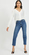 VILA VILUCY LS SHIRT - Doorknoop blouse - V-hals - M
