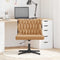 vidaXL - Bureaustoel - beige - gekrulde - wolachtige - stof