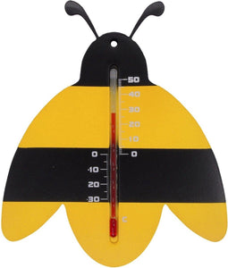 2 stuks Muurthermometer kunststof zwartgeel bij 15x12x0,3 cm