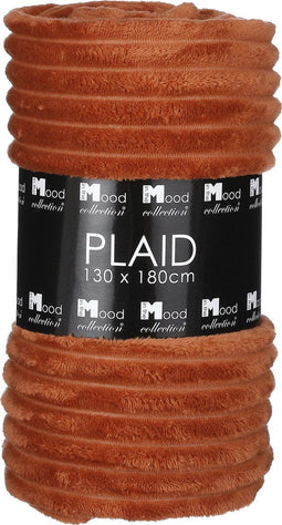 In the Mood Lorens Fleece Plaid - L180 x B130 cm - Polyester - Terra