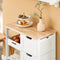 SoBuy FKW79-W - Keukentrolley - 3 Laden 3 Planken - Wit - 68x38x85cm