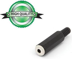 VROUWELIJKE 3.5mm STEREO JACK - ZWART PLASTIC (CA010H)