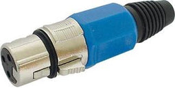 VROUWELIJKE 3P XLR PLUG - VERNIKKELD - BLAUW (CA100BL)