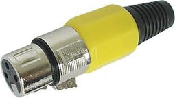 VROUWELIJKE 3P XLR PLUG - VERNIKKELD - GEEL (CA100Y)