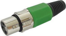VROUWELIJKE 3P XLR PLUG - VERNIKKELD - GROEN (CA100G)