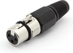 VROUWELIJKE 3P XLR PLUG - VERNIKKELD - ZWART (CA100B)