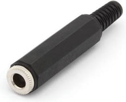 VROUWELIJKE 6.35mm MONO JACK MET PLASTIC HULS - VERNIKKELD - ZWART (CA033H)