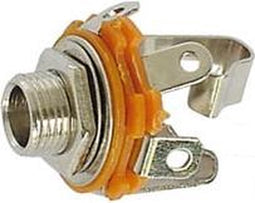 VROUWELIJKE 6.35mm STEREO JACK - OPEN CIRCUIT - CHASSISMONTAGE (CA041)