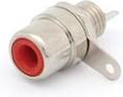 VROUWELIJKE RCA INBOUWBUS - NIKKEL - ROOD (CA055HR)