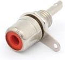 VROUWELIJKE RCA INBOUWBUS - NIKKEL - ROOD (CA055R)