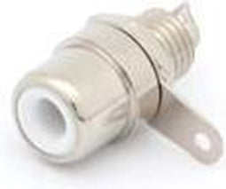 VROUWELIJKE RCA INBOUWBUS - NIKKEL - WIT (CA055HW)