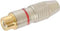 VROUWELIJKE RCA PLUG - VERGULD CONTACT - ROOD (CA058R)