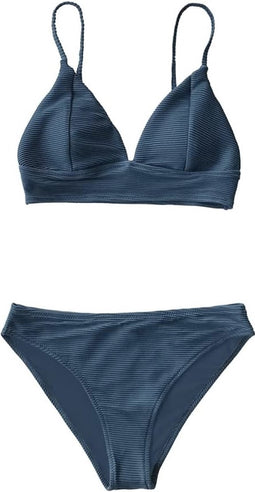 Vrouwen Effen Kleur Bikini Set - Driehoekig Design, Maat L