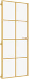 vidaXL - Binnendeur - smal - 93x201,5 - cm - gehard - glas - en - aluminium - goudkleur