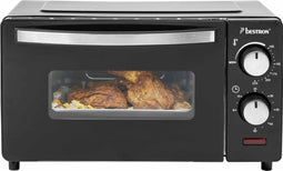 Bestron AOV9 - Mini Oven - 9L volume met grillrooster en bakschaal - Zilver/zwart