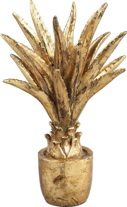 PTMD Kenny Antique Gold poly palm kandelaar hoog