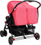 vidaXL - Tweelingkinderwagen - staal - rood