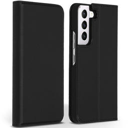 Accezz Samsung Galaxy S22 - Premium Leather Slim Bookcase - Echt Nappa leer - Zwart