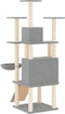 vidaXL - Kattenmeubel - met - sisal - krabpalen - 154 - cm - lichtgrijs