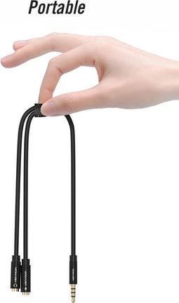 3,5 mm 1 x Male naar 2 x Female audio splitter audiokabel (Mic + koptelefoon)