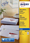 Avery J8651 - Inkjetetiket 38,1x21,2mm - 100 vel - Wit