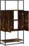 vidaXL - Hoge - kast - 68x35x139cm - bewerkt - hout - en - metaal - gerookt - eikenkleur
