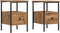 vidaXL - Nachtkastjes - 2 - st - 34x36x50cm - bewerkt - hout - artisanaal - eikenkleur