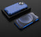 Lunso - Honinggraat Armor Backcover hoes - Geschikt voor iPhone 13 Mini - Blauw