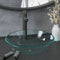 vidaXL - Wastafel - met - kraan - en - pop-up - afvoer - gehard - glas - zwart