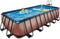 EXIT Wood zwembad 540x250x122cm met zandfilterpomp - bruin