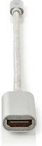 Nedis USB-C Adapter - USB 3.2 Gen 1 - USB-C Male - HDMI Output - 4K@60Hz - 5 Gbps - 0.20 m - Rond - Verguld - Gevlochten / Nylon - Zilver - Cover Window Box