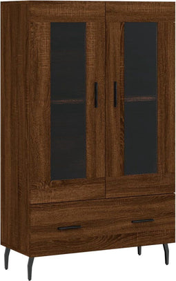 vidaXL - Hoge - kast - 69,5x31x115 - cm - bewerkt - hout - bruin - eikenkleur