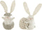 J-Line figuur Konijn - polyresin - wit/grijs - large - 2 stuks - paasdecoratie