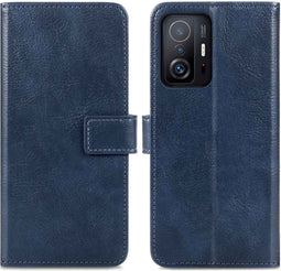 iMoshion Hoesje Geschikt voor Xiaomi 11T Pro / 11T Hoesje Met Pasjeshouder - iMoshion Luxe Bookcase - Donkerblauw