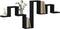 vidaXL - Wandplank - Zwart - Eiken - 104,5x10x43 - cm - Bewerkt - Hout