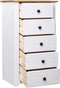 vidaXL - Dressoir - Panama - Range - 46x40x89 - cm - grenenhout - wit