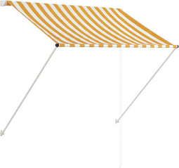 vidaXL - Luifel - uittrekbaar - 100x150 - cm - geel - en - wit