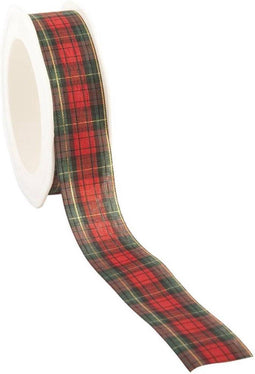 Clayre & Eef 8.021127.65 - Tarten Cut Edge - 25mm x 25mtr - katoen - 65-Red