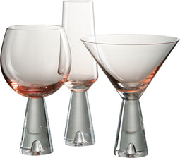J-Line glas cocktail Lewis - glas - oranje - 4 stuks