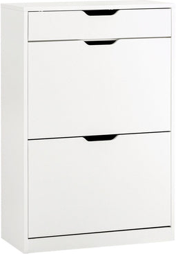 SoBuy FSR180-W - Schoenenkast - 2 Kleppen 1 Lade - Wit