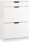 SoBuy FSR180-W - Schoenenkast - 2 Kleppen 1 Lade - Wit