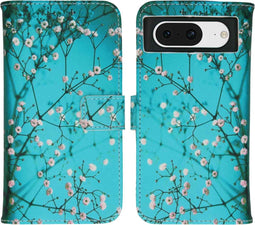 iMoshion Hoesje Geschikt voor Google Pixel 8 Hoesje Met Pasjeshouder - iMoshion Design Softcase Bookcase - Meerkleurig / Blossom