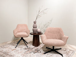 Livingfurn - Fauteuils Daphne Brique - Roze - Stof